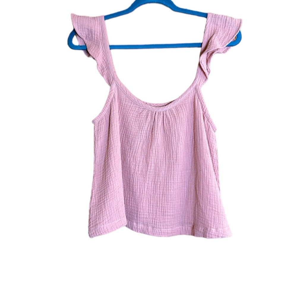 Marine Layer Jude Flutter Sleeve Tank Top Rosette Pink Basic - Picture 4 of 11